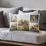 Moderne aangepaste fotocollage kussen<br><div class="desc">Creëer uw eigen aangepaste foto kussen,  gewoon uw favoriete afbeeldingen toevoegen voor een gepersonaliseerde familie gooien kussen.</div>