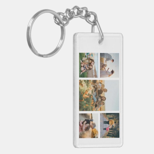 Moderne aangepaste fotocollage sleutelhanger (Voorkant Links)