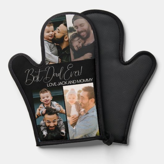 Moderne aangepaste fotocollage Vaderdag Ovenwant (Voorkant / Achterkant)