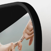 Moderne, aangepaste fotocollage Valentijn zwart Pickleball Paddle (Links Detail)