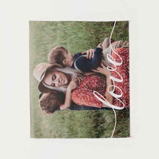 Moderne Aangepaste Fotoliefdesscriptie Wandkleed (Voorkant)