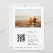 Moderne aangepaste fotonamen Eenvoudige Qr-code op Save The Date (Achterkant)