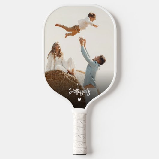 Moderne, aangepaste foto's en familienaam 2 pickleball paddle (Voorkant)