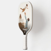 Moderne, aangepaste foto's en familienaam 2 pickleball paddle (Links)