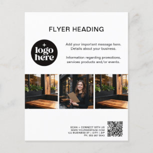 Moderne Aangepaste Foto's Logo QR Code Zakelijk Flyer