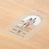 Moderne aangepaste foto's slaan de datum op acryl uitnodigingen (Laagn)