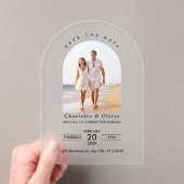 Moderne aangepaste foto's slaan de datum op acryl uitnodigingen (Insitu (Draagbaar))