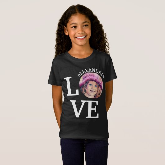 Moderne aangepaste fotosjabloon T-Shirt (Voorkant volledig)