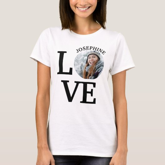 Moderne aangepaste fotosjabloon T-Shirt (Voorkant)