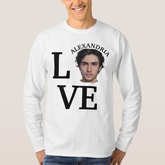 Moderne aangepaste fotosjabloon T-Shirt (Voorkant)