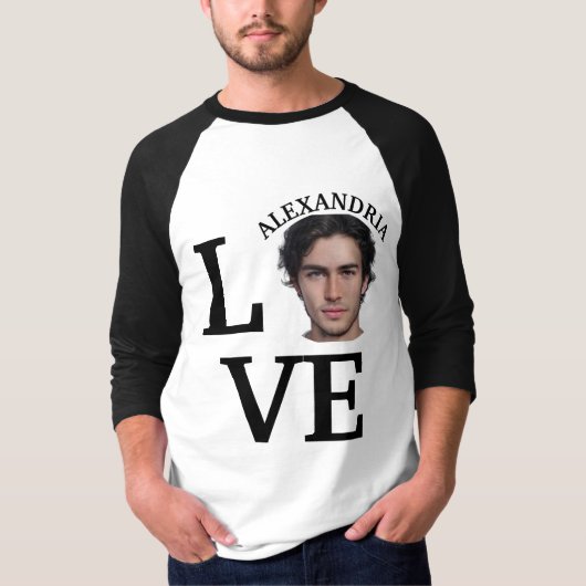 Moderne aangepaste fotosjabloon T-Shirt (Voorkant)