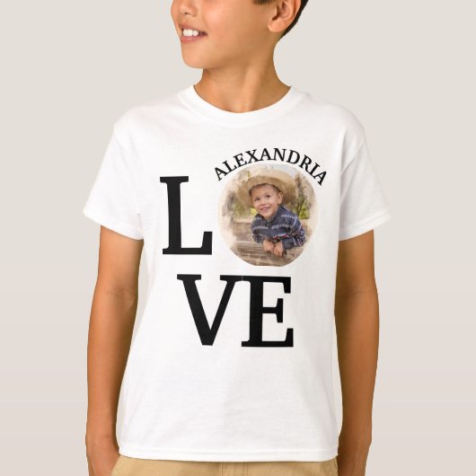 Moderne aangepaste fotosjabloon T-Shirt (Voorkant)