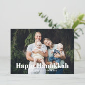 Moderne aangepaste fototekst gestreept patroon Cha Feestdagenkaart (Staand voorkant)