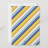 Moderne aangepaste fototekst gestreept patroon Cha Feestdagenkaart (Achterkant)