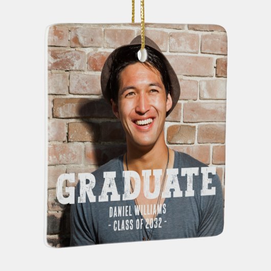 Moderne aangepaste fototypografie keramisch ornament (Rechts)