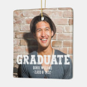 Moderne aangepaste fototypografie keramisch ornament (Links)