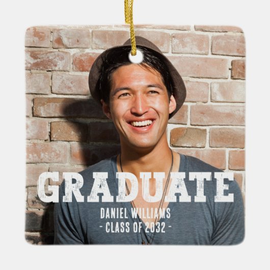 Moderne aangepaste fototypografie keramisch ornament (Voorkant)