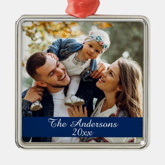 Moderne, aangepaste fotozilver metalen ornament (Voorkant)