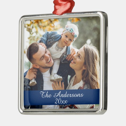 Moderne, aangepaste fotozilver metalen ornament (Links)