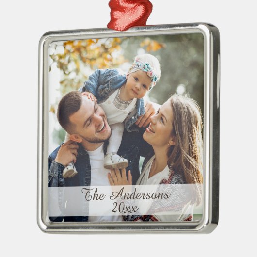 Moderne, aangepaste fotozilver metalen ornament (Links)