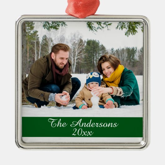 Moderne, aangepaste fotozilver metalen ornament (Voorkant)