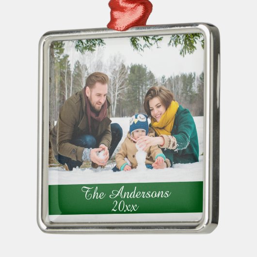 Moderne, aangepaste fotozilver metalen ornament (Links)