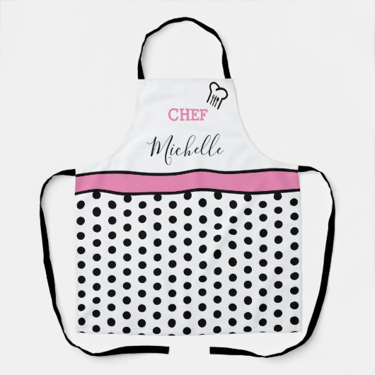 Moderne Aangepaste Gepersonaliseerde Chef Naam Pol Schort (Voorkant)