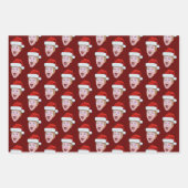 Moderne Aangepaste Gezichtsfoto Santa Claus Pet Ch Inpakpapier Vel (Voorkant 3)