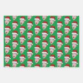 Moderne Aangepaste Gezichtsfoto Santa Claus Pet Ch Inpakpapier Vel (Voorkant 2)