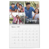 Moderne aangepaste gezinsfoto 2027 kalender (Feb 2027)