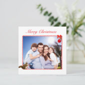 Moderne aangepaste gezinsfoto & eekhoorn Kerst (Staand voorkant)