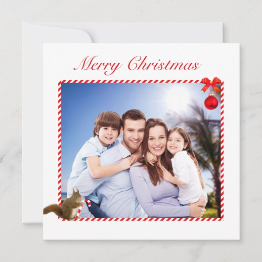 Moderne aangepaste gezinsfoto & eekhoorn Kerst (Voorkant)