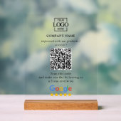 Moderne Aangepaste Google Reviews QR-code Zakelijk Acryl Bord (Neutraal)