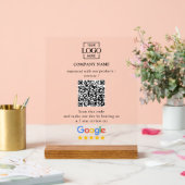 Moderne Aangepaste Google Reviews QR-code Zakelijk Acryl Bord (Huwelijk)