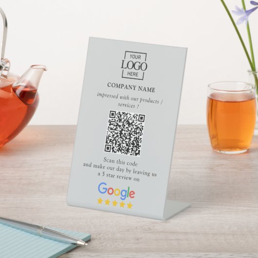 Moderne Aangepaste Google Reviews QR-code Zakelijk Reclamebord Met Voetstuk (Insitu)