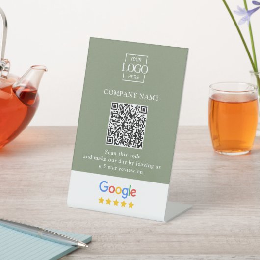 Moderne Aangepaste Google Reviews QR-code Zakelijk Reclamebord Met Voetstuk (Insitu)