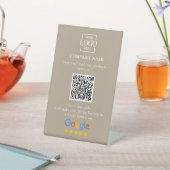 Moderne Aangepaste Google Reviews QR-code Zakelijk Reclamebord Met Voetstuk (Insitu)