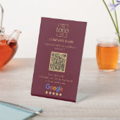 Moderne Aangepaste Google Reviews QR-code Zakelijk Reclamebord Met Voetstuk (Insitu)