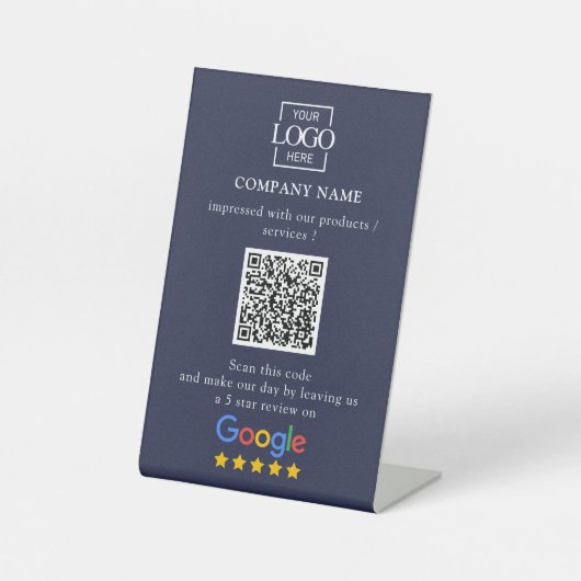 Moderne Aangepaste Google Reviews QR-code Zakelijk Reclamebord Met Voetstuk (Voorkant)