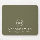 Moderne aangepaste groene olijf met Logo Muismat (Voorkant)