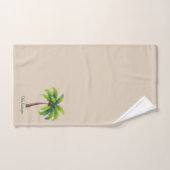 Moderne aangepaste groene palmboom en script op be bad handdoek (Handdoek)