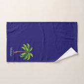 Moderne aangepaste groene palmboom en script op bl bad handdoek (Handdoek)