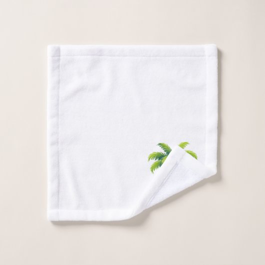 Moderne aangepaste groene palmboom en script op wi bad handdoek (Wasdoekje)