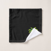 Moderne aangepaste groene palmboom & schrift op zw bad handdoek (Wasdoekje)