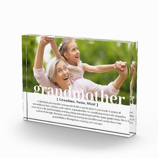 Moderne aangepaste grootmoeder citaat fotoblok (Rechts)