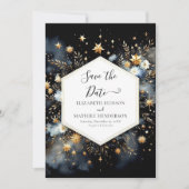 Moderne aangepaste hemelse bruiloft save the date (Voorkant)