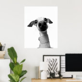 Moderne aangepaste huisdierfoto | Meeko Groot Poster (Thuiskantoor)