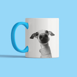 Moderne aangepaste huisdierfoto | Meeko Tweekleurige Koffiemok