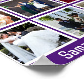 Moderne aangepaste huwelijksjubileum 9 foto collag poster (Hoek)