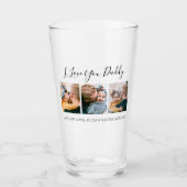 Moderne aangepaste 'I Love You Daddy' | 3 foto bie Glas (Voorkant)